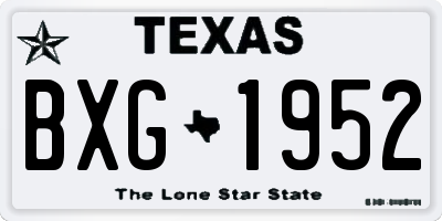 TX license plate BXG1952