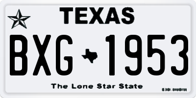 TX license plate BXG1953