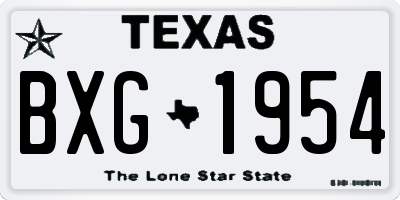 TX license plate BXG1954
