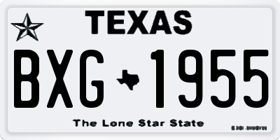 TX license plate BXG1955