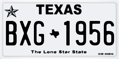TX license plate BXG1956