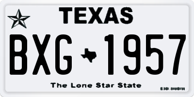 TX license plate BXG1957