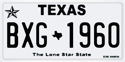 TX license plate BXG1960
