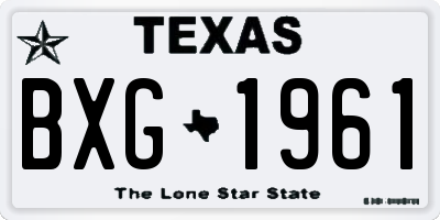 TX license plate BXG1961