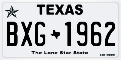 TX license plate BXG1962