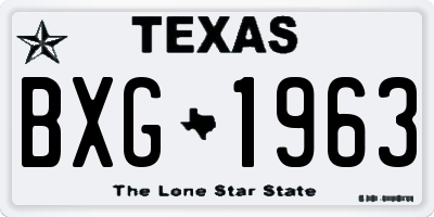 TX license plate BXG1963