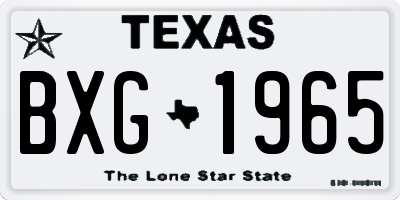 TX license plate BXG1965