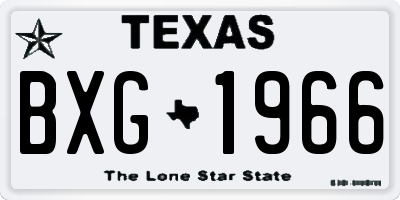 TX license plate BXG1966