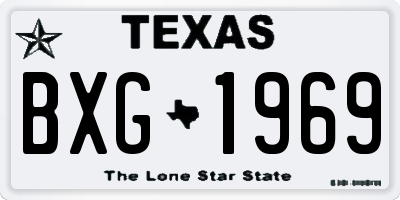 TX license plate BXG1969