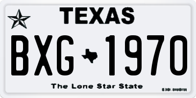 TX license plate BXG1970
