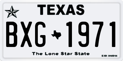 TX license plate BXG1971