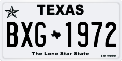 TX license plate BXG1972