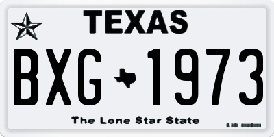 TX license plate BXG1973