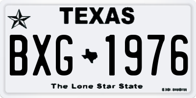 TX license plate BXG1976