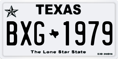 TX license plate BXG1979