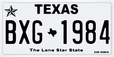 TX license plate BXG1984
