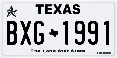 TX license plate BXG1991