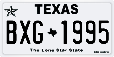 TX license plate BXG1995