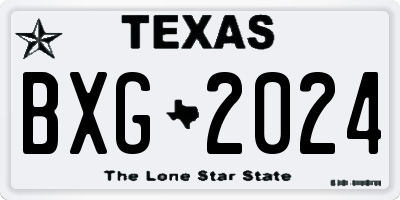 TX license plate BXG2024