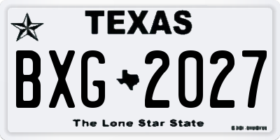 TX license plate BXG2027