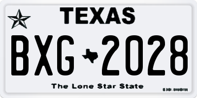 TX license plate BXG2028