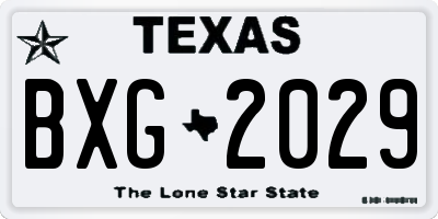 TX license plate BXG2029