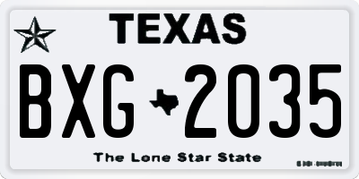 TX license plate BXG2035
