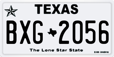 TX license plate BXG2056