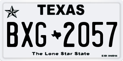 TX license plate BXG2057