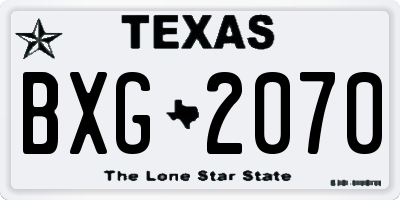 TX license plate BXG2070