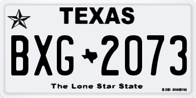 TX license plate BXG2073