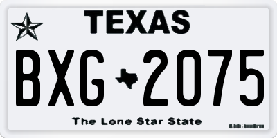 TX license plate BXG2075