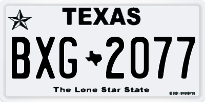 TX license plate BXG2077