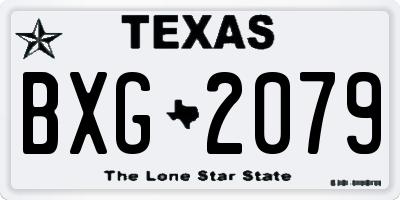TX license plate BXG2079