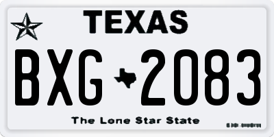 TX license plate BXG2083