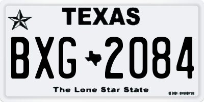 TX license plate BXG2084