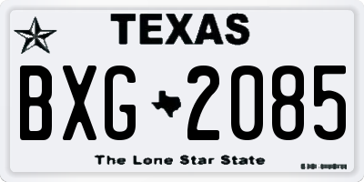 TX license plate BXG2085