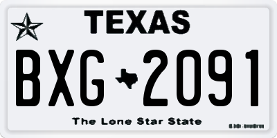 TX license plate BXG2091