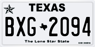 TX license plate BXG2094