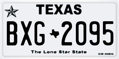TX license plate BXG2095