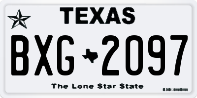 TX license plate BXG2097