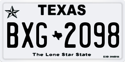 TX license plate BXG2098