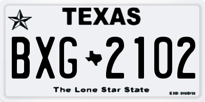 TX license plate BXG2102