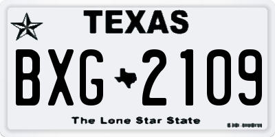 TX license plate BXG2109