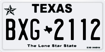 TX license plate BXG2112