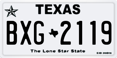 TX license plate BXG2119
