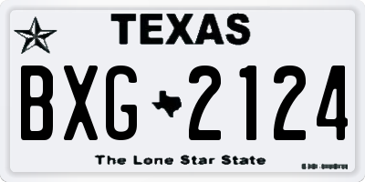 TX license plate BXG2124