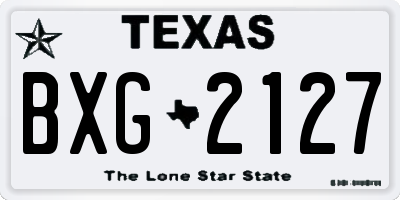 TX license plate BXG2127