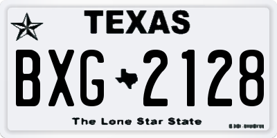 TX license plate BXG2128