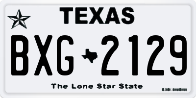 TX license plate BXG2129
